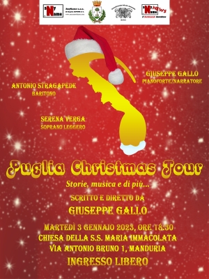 Il 3 gennaio, a Manduria, arriva il &quot;Puglia Christmas Tour&quot;