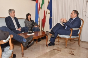 L&#039;Oscar Dario Marianelli ospite del sindaco Rinaldo Melucci a Palazzo di Città