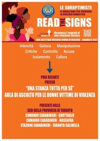 Soroptimist International Club di Grottaglie - Volantini contro la violenza sulle donne - Iniziativa 25 novembre 2022