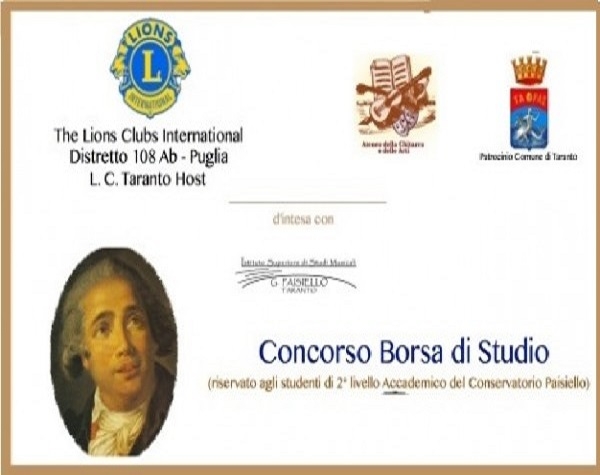 L’Ateneo della Chitarra e delle Arti e Lions Taranto organizzano il Concorso Borsa di Studio