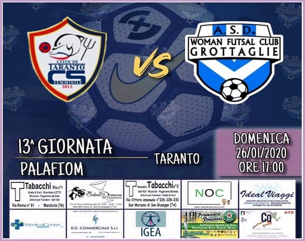 CALCIO. Woman Grottaglie pronta alla sfida con il Taranto