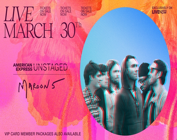 MAROON 5 SU LIVENOW / 30 MARZO ORE 21.00