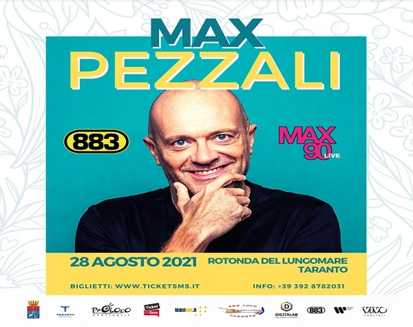 MAX PEZZALI DOMANI A TARANTO CON IL CONCERTO “MAX 90 LIVE”