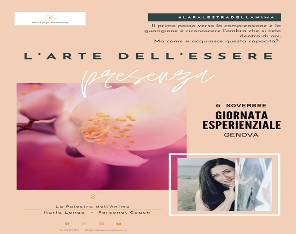 “L’arte dell’essere presenza”, la personal coach Ilaria Longo a Genova per una giornata esperienziale già sold out