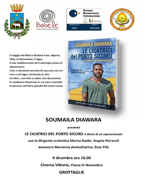 Soumaila Diawara  presenta il suo nuovo libro: Le cicatrici del porto sicuro. Il diario di un sopravvissuto.