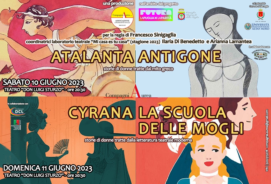 La CompagniAurea per “Il Teatro delle Parità”, in scena con “Atalanta-Antigone” e “Cyrana-La scuola delle mogli”