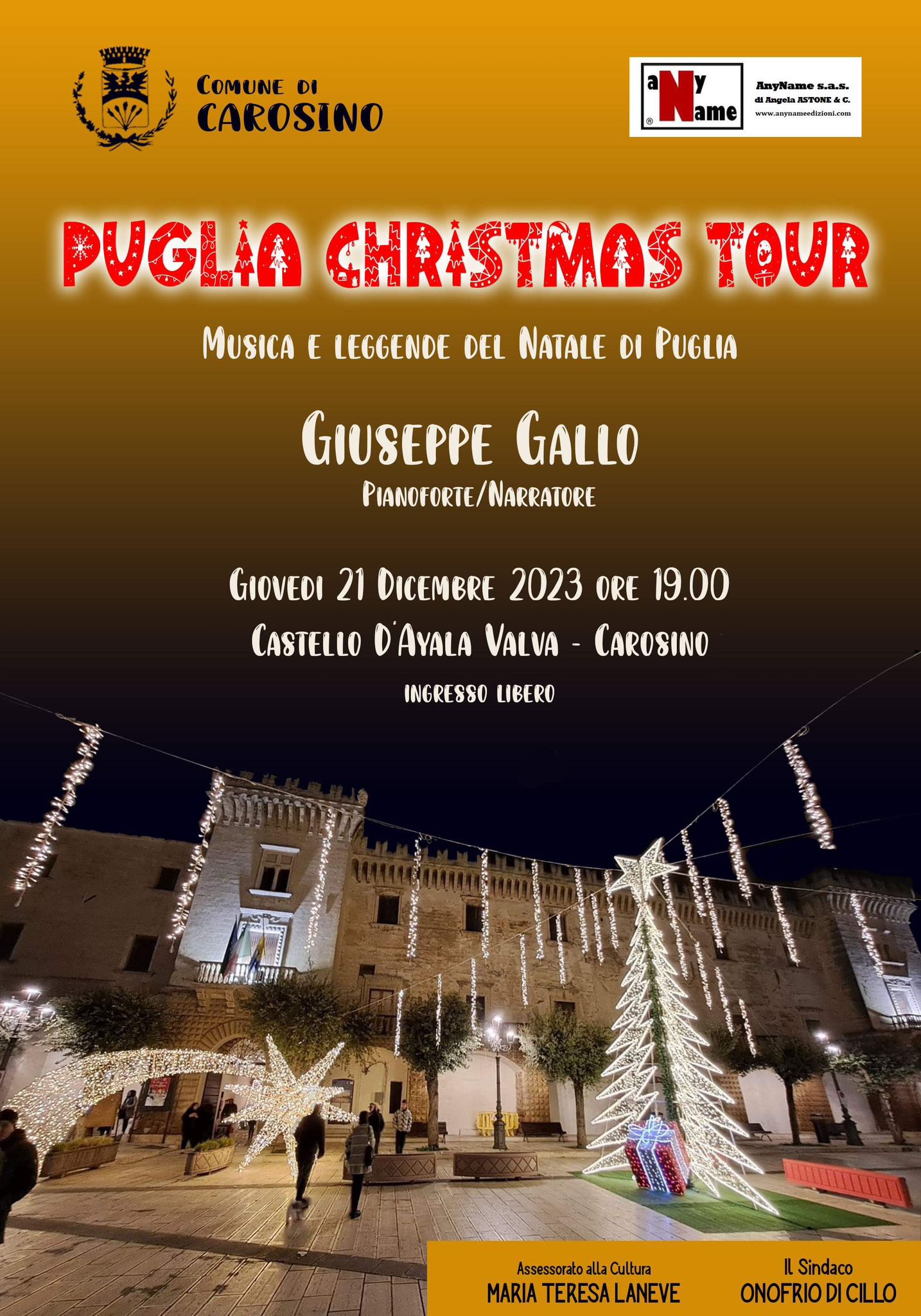 Puglia Christmas Tour il 21 dicembre fa tappa a Carosino