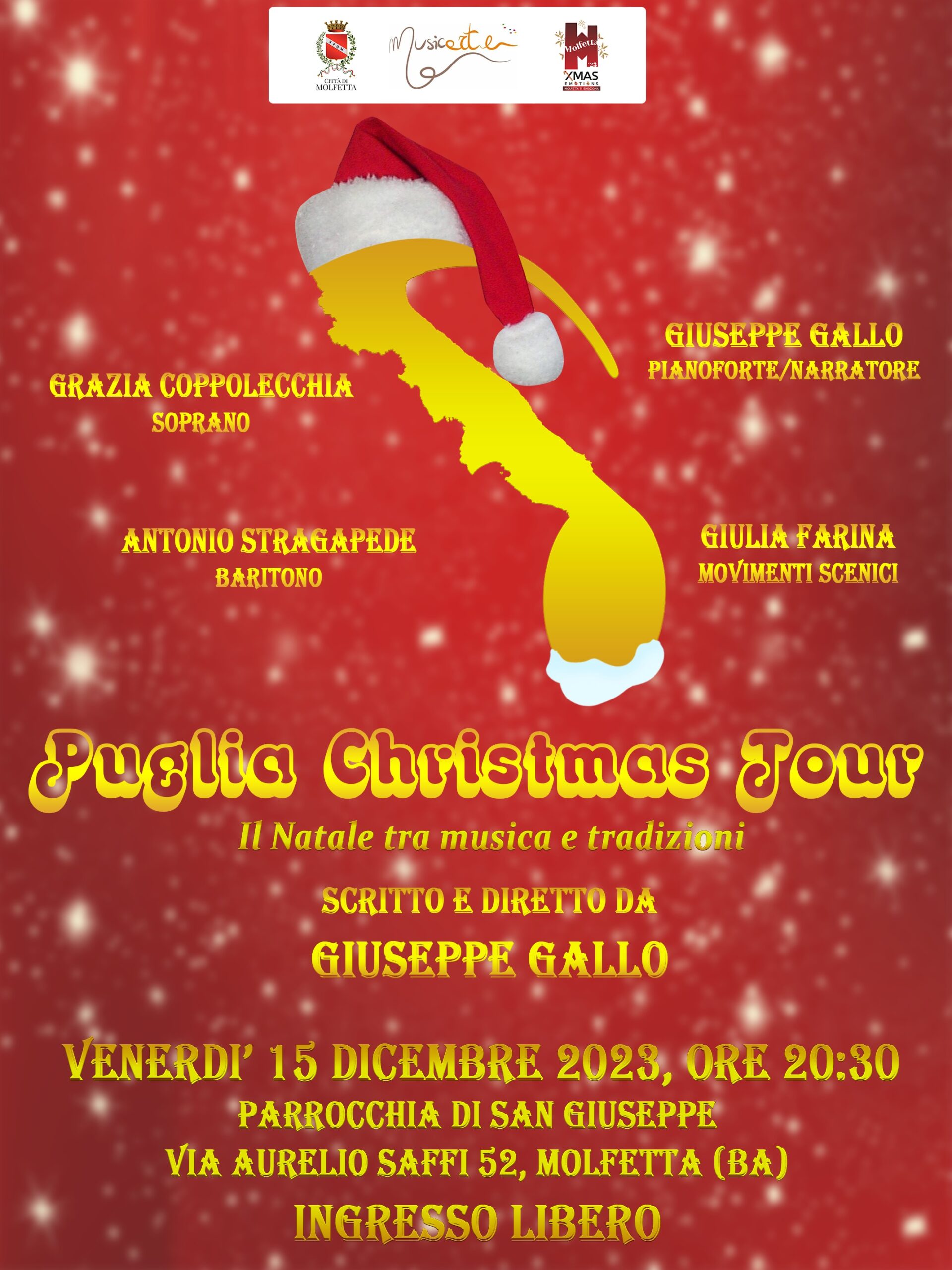 Il 15 dicembre il Puglia Christmas Tour fa tappa a Molfetta