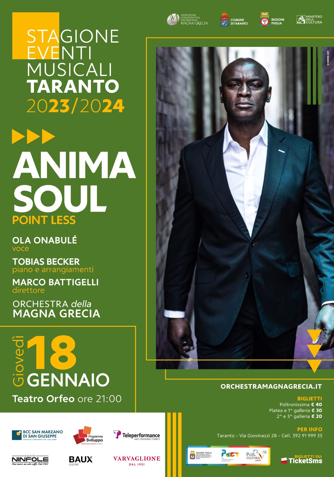 Giovedì 18 gennaio, l’anima soul di Ola Onabulé al teatro Orfeo di Taranto
