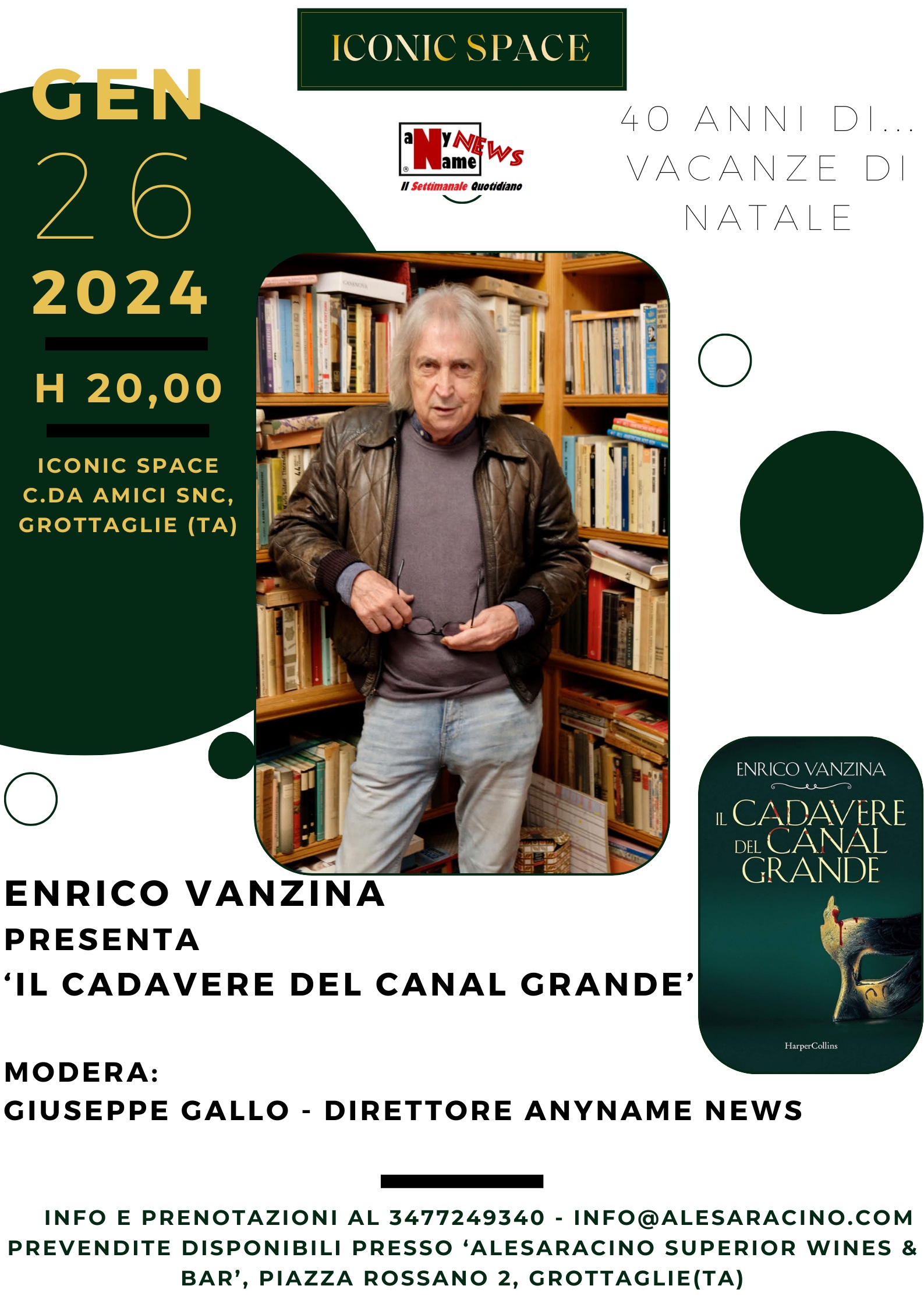Enrico Vanzina a Grottaglie per celebrare quarant’anni di Vacanze al Cinema