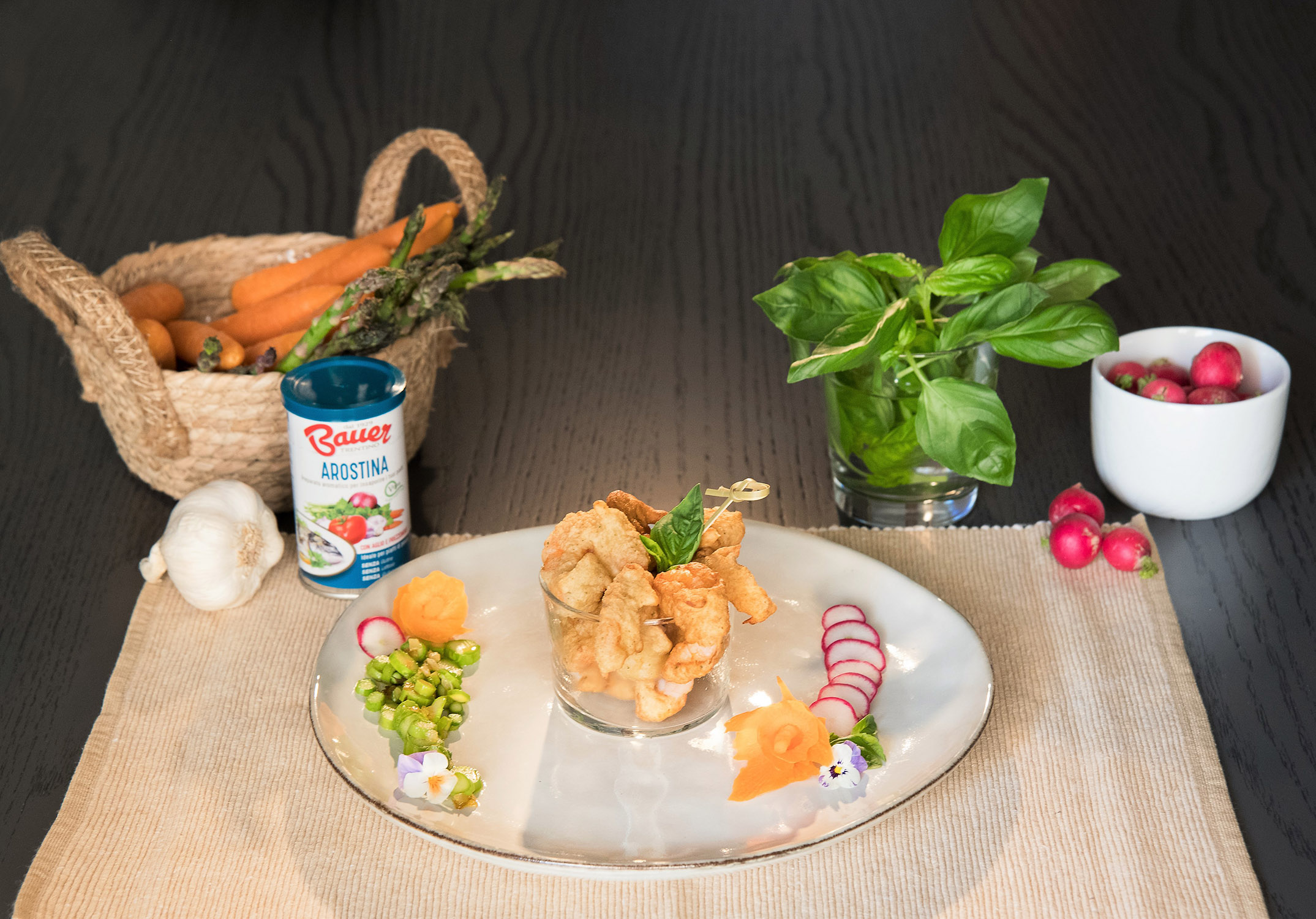Mazzancolle in pastella di Arostina con verdure primaverili – La favolosa ricetta di pesce di Gabriella