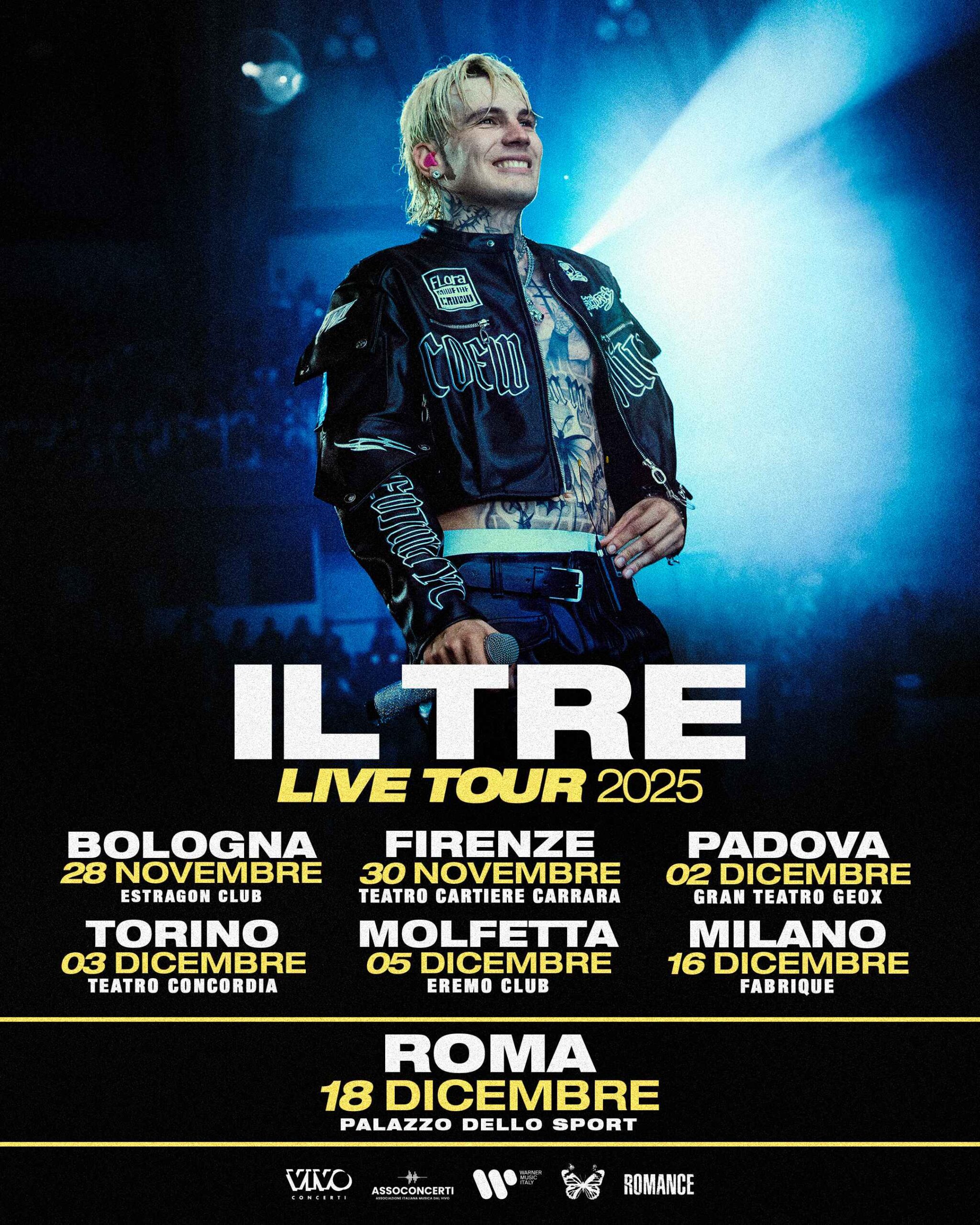IL TRE ANNUNCIA NUOVE DATE DEL LIVE TOUR 2025