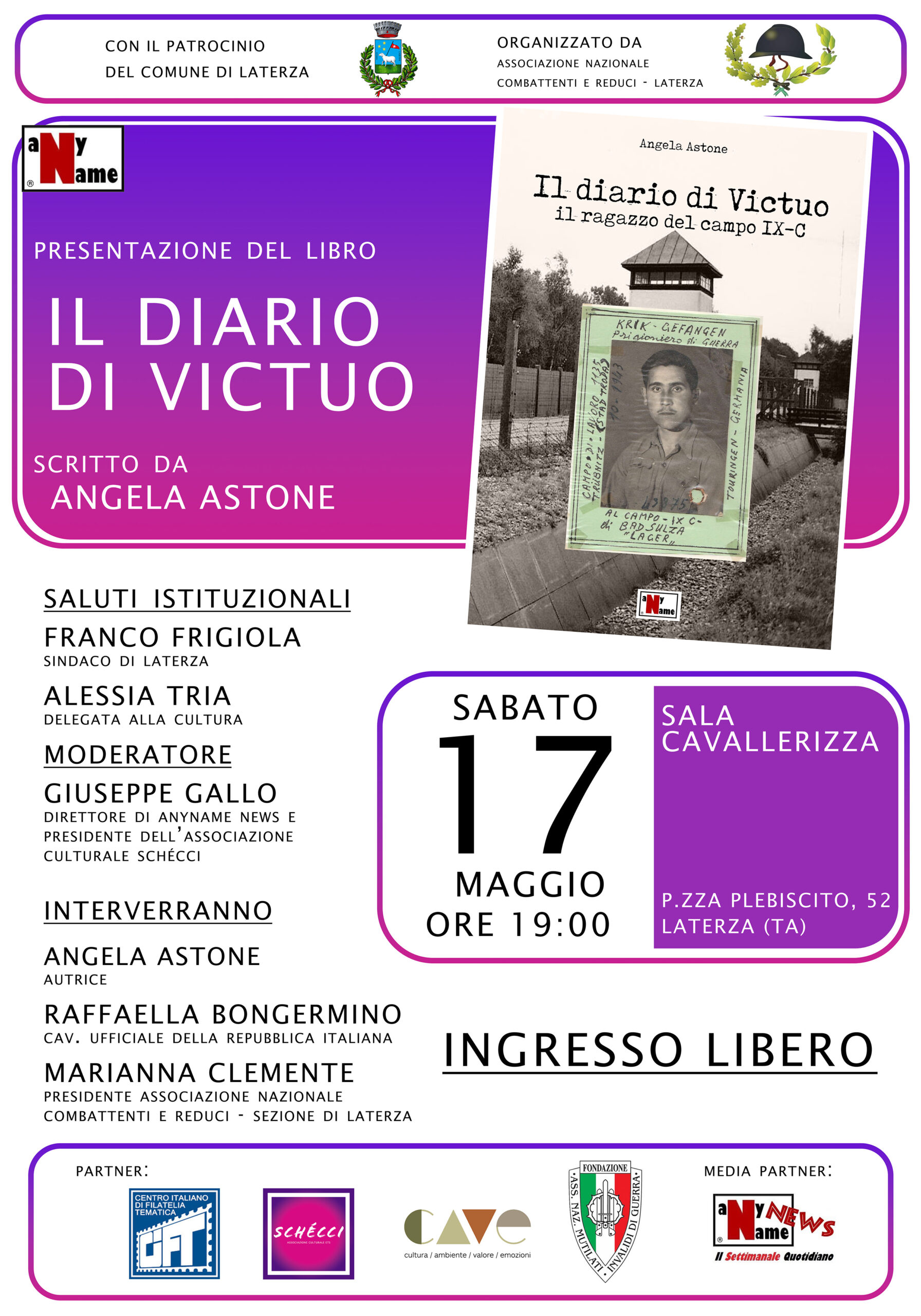 A Laterza la presentazione de “Il diario di Victuo”