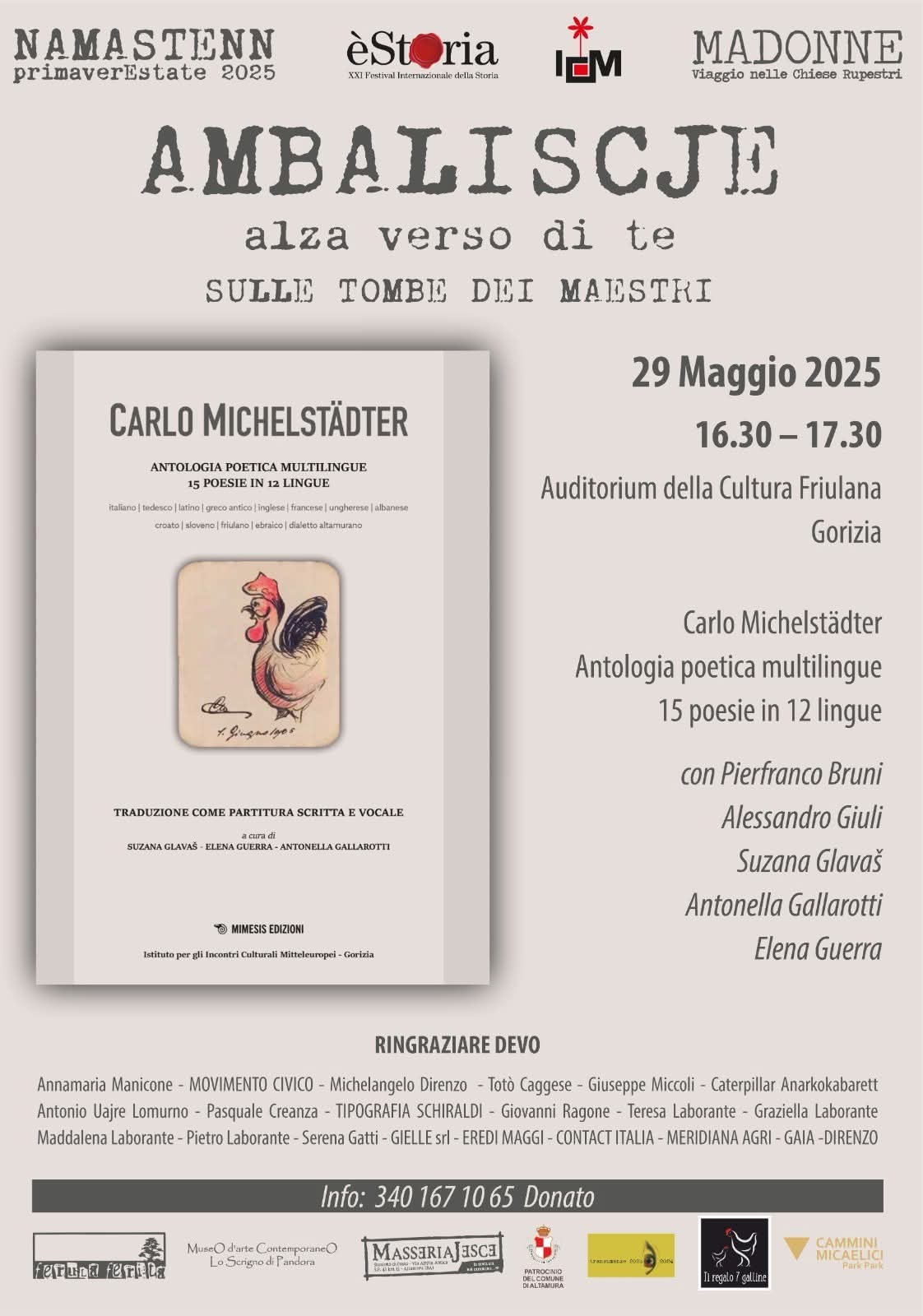 Presentazione dell’Antologia Poetica Multilingue di Carlo Michelstädter a Gorizia